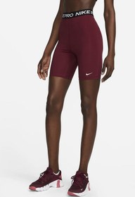 Resim Nike Pro 365 Shorts Tights Yüksek Belli Toparlayıcı 18 Cm Bordo Biker Tayt Şort 