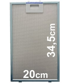 Resim Beko ADE 62540 B (8848051200) Davlumbaz Aspiratör Filtresi 20x34,5cm Alüminyum Tel Süzgeç Filtre 