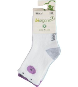Resim Bibaby Biorganic Cute Bear 2'li Çorap 68378 Lila 001 