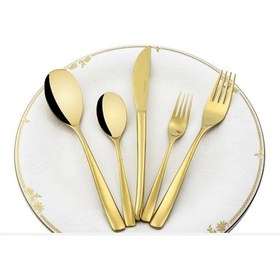 Resim Mikasa Moor Brillante Gold 30 Parça Çatal Kaşık Bıçak Seti P050.372941 Altın 