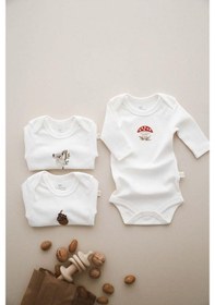 Resim Oh La La Koala 3lü Nakışlı Çıt Çıtlı Uzun Kollu Body-zıbın Model 1 Beyaz 