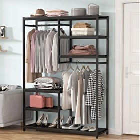 Resim Zizuva Tasarım 120x180x40 CM Bölmeli Açık Gardırop 