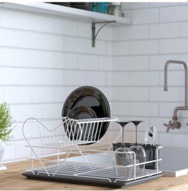 Resim Teknotel Iki Katlı Kalpli Tabaklık Bulaşıklık Beyaz Kb011 Beyaz 
