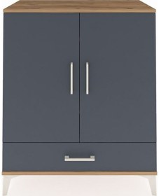 Resim Hyperion Şifonyer 3 Raflı Tek Çekmeceli 2 Kapaklı 88x44x106 Çam-antrasit Atlas Çam 