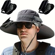Resim Solar-Powered Fan Sun Hat, Ayarlanabilir Boyun Askısı, Açık Hava Sporları, Balıkçılık ve Plaj Aktiviteleri için Nef Alabilen File - USB Şarj Edilebilir, Naylon Malzeme, Ayarlanabilir Boyun Askısı|Solar-Powered Hat|Nef Alabilen File Ca 