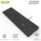 Resim Acer Oak920 Q Usb Siyah 1.8mt Kablolu Klavye-tek Tuş Hesap Makinalı Sessiz Tuş 