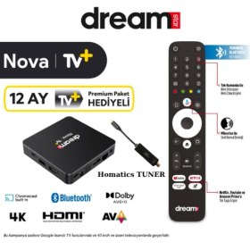 Resim Dreamstar Nova | Tvplus 12AY Hediye (4k Lisansli Android Tv Box | Homatics Siyah Type-C Tuner ile 