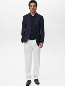 Resim MANGO Man Slim fit %100 soğuk yün blazer ceket 