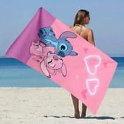 Resim 1 adet (Disney Onaylı) Sevimli Nakışlı Banyo Havlusu, Mickey ve Stitch ile, Stitch ile Plaj Tatilleri için Mükemmel, Yumuşak ve Emici, Hafif, Güneş Koruması için İdeal, Plaj Battaniyesi Olarak Kullanılabilir, Yazın Temel, Banyo Kullanımı için Uygun, Makine Yıkanabilir, Arkadaşlar için En İyi Hediye. Plaj Havlusu. 
