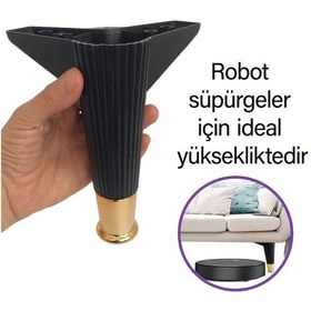 Resim 4 Adet Golden Ayak 15 Cm Siyah Altın Gold Mobilya Kanepe Sehpa Ünite Koltuk Ayağı Baza Ayak Ayakları Diğer 