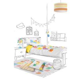 Resim Alphabed Çift Taraflı Pamuk Saten Çok Renkli Çocuk Nevresim Seti 140x200cm 