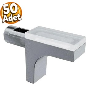 Resim Badem10 Raf Pimi Düz Vantuzlu Cam Ahşap Metal Raf Tutucu Çivisi Mobilya Dolap Pimi (50 Adet) 