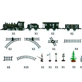 Resim Oyuncak Tren Işıklı Sesli Buharlı 1988 Tren Klasik 40 Parça 