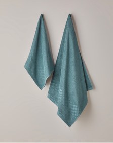 Resim English Home Border Check Pamuk Banyo Havlusu 70x140 Cm Petrol Petrol 