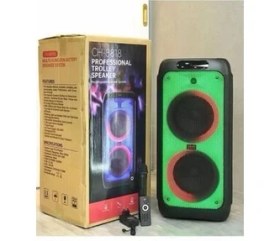 Resim Junglee Süper Bass Büyük Boy Bluetooth Hoparlör LED Işıklı Çift Hoparlör Kablosuz Mikrofonlu Karaoke Speaker 