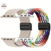 Resim Sunshine022 2 Adet Manyetik Kancalı Örgü Kayış İwatch 44mm 45mm 46mm 49mm 42mm Seri 9 Karışık Renk 