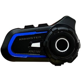 Resim Knmaster Kn2100 Motosiklet Kask Interkom Bluetooth Intercom Kulaklık Seti Mavi Seti Uyumlu 