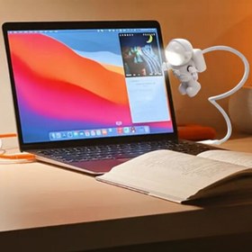 Resim HALL BREATHE Beyaz USB Astronot Gece Lambası, Masa ve Kitap Okuma Işığı 