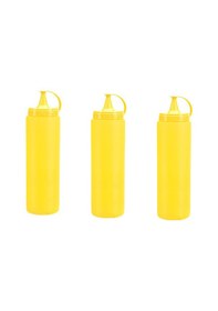 Resim Mayonez Sos Şişesi - 1000ml Dev Boy Sarı 3 Adet Renkli 