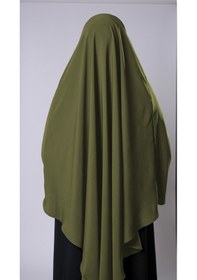 Resim Hürrem Bone Haki Pratik Hazır Geçmeli Tesettür Eşarp Medine İpeği Bağcıklı Sufle Hijab 2301 09 
