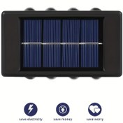 Resim 2 adet/4 adet/6 adet, 8 LED Güneş Etkili Konveks Ayna Dış Duvar Işıkları, Dış Mekan Aydınlatma Dış Duvar Dekoratif Işıklar Ev LED Peyzaj Işıkları, Dış Mekan, Avlu, Villa, Çit, Teras, Bahçe için Uygun 