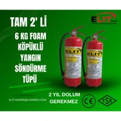 Resim ELİTyangın 6 KG FOAM KÖPÜKLÜ YANGIN SÖNDÜRME TÜPÜ 2X 