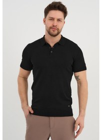 Resim Alexander Gardi Alexandergardı Polo Yaka Düğmeli Triko T-shirt 50024 Siyah 