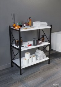 Resim Morpanya Rose Banyo Düzenleyici Banyo Dolabı Çok Amaçlı Dolap 3 Katlı Metal Mutfak Düzenleyici Beyaz 