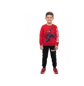 Resim Spiderman Baskılı Kışlık Pamuklu Erkek Çocuk Alt Üst Takım Kırmızı 