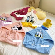 Resim 1 adet Disney Gözetleyen Donald Duck Serisi Süper Emici Hızlı Kuruyan Saç Havlusu Sarma ve Banyo Bonesi - Yumuşak Polyester Karışımı, Sevimli Karikatür Tasarımı, Çok Renk Seçenekleri ve Yetişkinler için 
