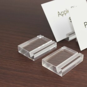 Resim Acrylic Card Holder Stand | Invitation Table Name Sign, Product Display & Price Tag Holder - Transparent / 12 
