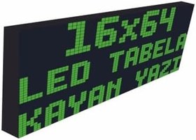 Resim SANEC Led Tabela 16x64cm Tek Taraflı Yeşil Kayan Yazı-Wifi 