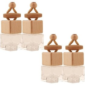Resim Homyl 4x Parfüm Şişesi Yağ Koku Asılı Doldurulabilir Dekor 3x3x5cm 