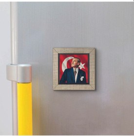 Resim Mustafa Kemal Atatürk Baskılı Mdf Magnet 7x7 351 