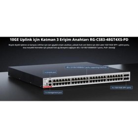 Resim RUIJIE 48port RG-CS83-48GT4XS-PD GIGABIT 4-SFP+ 10GBE 1570W LAYER3 YÖNETİLEBİLİR POE SWITCH 