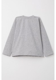 Resim Breeze Erkek Bebek Uzun Kollu Tişört Cool Yazı Armalı Cepli 9 Ay-3 Yaş, Gri Melanj Gri Melanj 