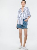 Resim Koyu Mavi Kadın Denim Şort M1458985141-MILLIE Dark Shaded Deni 