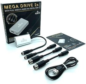 Resim Kaico SEGA Megadrive 2x Line Doubler HDMI Adaptörü - Sega Saturn, Megadrive, Genesis, SNK Neo Geo ile kullanım için - RGB ve Kompozit çıkışı destekler - SEGA için Hepsi Bir Arada Çift Taraflı x2 HDMI 