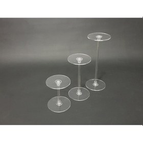 Resim Şeffaf Pleksi 3'Lü Yuvarlak Cupcake Standı 