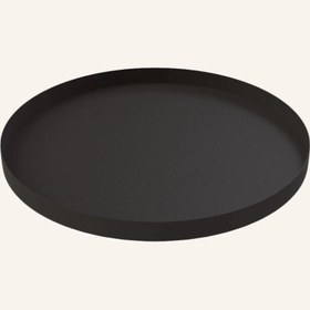 Resim Yuvarlak Metal Tepsi, 30 cm, Mat Bitişli, Yüksek Kenarlı - Beyaz 