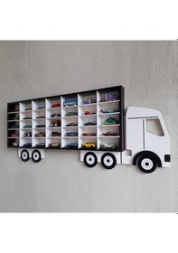Resim Hdrlazerdizayn Isme Özel Ahşap Tır Model Oyuncak Araba Rafı Beyaz - Ahşap 