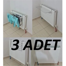 Resim UltraNova 3'lü Çamaşır Kurutmalık Petek Üstü 60cm Bej Demir Kaliteli Set 