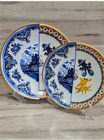 Resim River World 12 Parça 6 Kişilik Porselen Pasta Ve Servis Tabağı Seti Hyb 1 Serisi Çok Renkli 