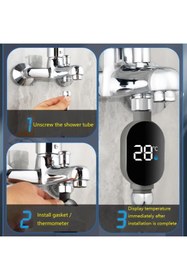 Resim TechStore Led Ekran Banyo Duş Musluk Termometresi 