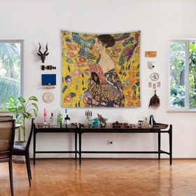 Resim Lady with a Fan Duvar Örtüsü - 160 cm x 160 cm 