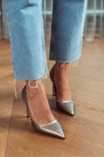 Resim Vanessa Platin Mat Sivri Burun Kadın Stiletto 