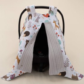 Resim Puset Örtüsü - Çift Taraflı - Gri Örgü - Orman 