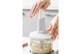 Resim Gampus 3 Bıçaklı Manuel Doğrayıcı El Rondosu Gri El Blenderi El Basmalı Rondo 