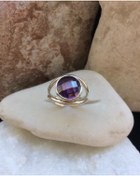 Resim Apricity Silver Zirkon Ametist Taşlı Gümüş El Işi Yüzük 