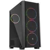 Resim FC-9415G 500 W Double Slim Ring Fan Gaming Bilgisayar Kasası Frisby